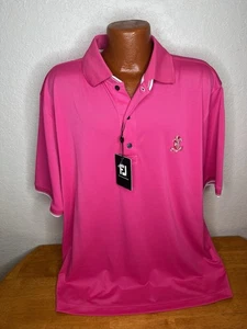 NUEVO NUEVO CON ETIQUETAS Para hombres Footjoy Atlético S/S Polo Camisa de Golf 2XL XXL - Rosa - Poliéster - Imagen 1 de 7