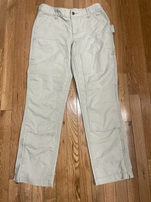 Carhartt womens original fit tan Double knee zipper Legs comfort waist. Size 6  - Image 1 of 4