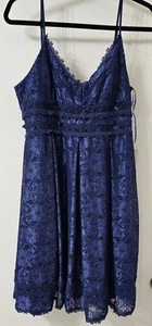 NSR Navy Blue Lace Eyelet Dress XL NWT From Nordstrom Spaghetti Strap - Picture 1 of 8