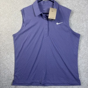 Nike Golf Women XL Purple Sleeveless Polo Dri Fit ADV Style FD5471-010 $80 NEW - Picture 1 of 6