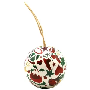 Emma Bridgewater Christmas Decoration Bauble with String Green Tree Gold Stars - Picture 1 of 7
