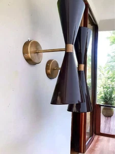 Applique da parete Stilnovo Mid-Century moderno ottone italiano anni 50, - Foto 1 di 2