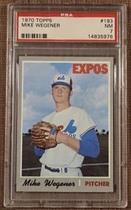 Tarjeta de béisbol original 1970 Topps #193 Mike Wegener Montreal Expos PSA 7 casi nueva - Imagen 1 de 3