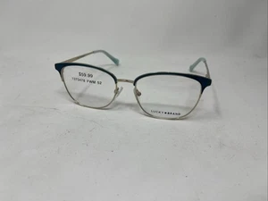 LUCKY BRAND D514 TEAL BLUE GOLD 52-16–135 FLEX HINGE EYEGLASSES BO36 - Picture 1 of 8