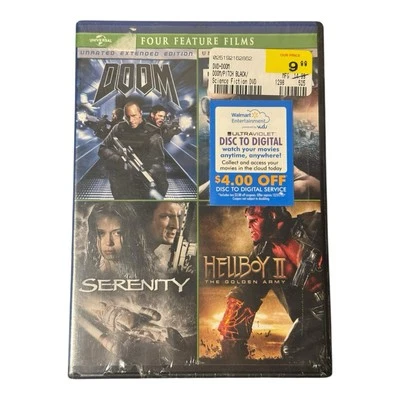 4 Film Sci-Fi DVD Set - Doom - Pitch Black - Serenity - Hellboy II 2 - NEW - Image 1 of 2