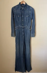 RRL Double RL Ralph Lauren New Denim Jumpsuit Indigo Blue Coverall Size 2 - Picture 1 of 8