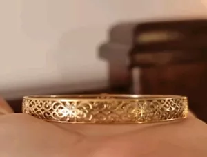 Ladies Two-Tone Gold 9ct (375, 9K) Rare Filigree Openwork Vintage Bangle - Picture 1 of 7