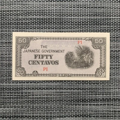 Billete japonés de 50 centavos de la Segunda Guerra Mundial ocupación del Pacífico 1942 Japón Segunda Guerra Mundial moneda Foto 1 de 3