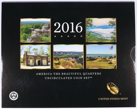 2016-P/D United States Mint ATB Quarter Uncirculated Set Unc Satin Finish Cover