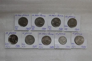 JERSEY 10 PENCE - 9 COINS LOT B49 #799 - Picture 1 of 3