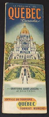 1941 - PROVINCIA DE QUEBEC (CANADÁ) - CARRETERA Y TURISMO - MAPA - ORIGINAL Foto 1 de 4