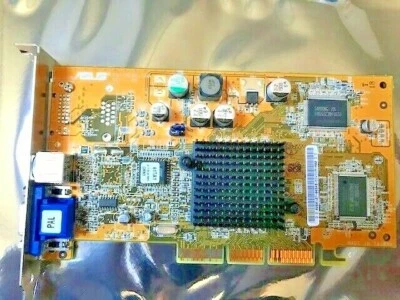 ASUS 8170DDR NVIDIA GEFORCE4 MX440 64MB AGP VIDEO CARD REV 1.00 VGA OUT TV OUT  - Image 1 of 4