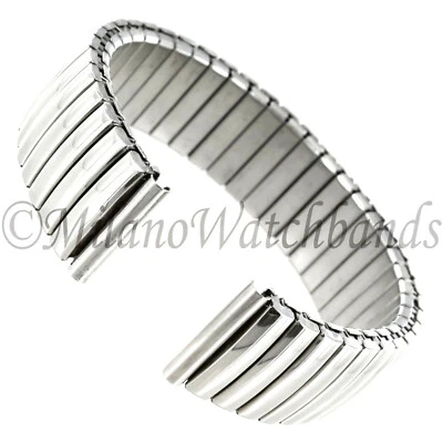 16mm Hirsch Stainless Steel Shiny Silver Tone Mens Expansion Band Reg 3884 BOGO! - Image 1 of 4