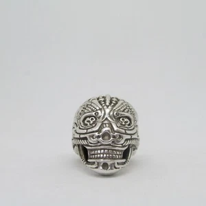 30g Silver Candy Skull Ring 925 Sterling All sizses 30g Heavy Biker Not Keeper - Picture 1 of 6