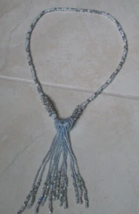 NEW Lenox Silver Ice Glass Tassel Necklace - Picture 1 of 5