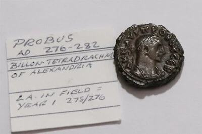 🧭 🇮🇹 ROMAN SUPER PROBUS TETRADRACHM 278AD ALEXANDRIA 7.10Gr B78 #Z6640 - Image 1 of 4