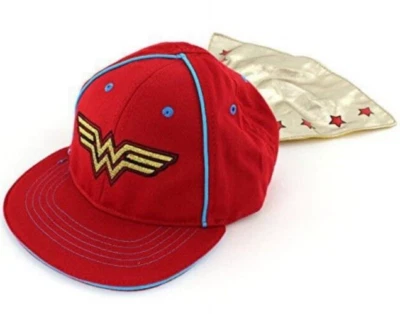 Wonder Woman Red Infant Baby Boy Girl Gold Caped Baseball Cap Hat  DC Comics NWT - Image 1 of 4