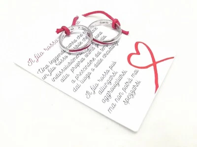 ANELLI FEDI FEDINE "FILO ROSSO DEL DESTINO" IN ARGENTO 925 UOMO DONNA  - Immagine 1 di 4