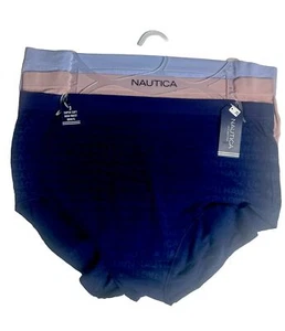 Women’s NAUTICA 3-Pk SUPER SOFT HIGH WAIST BRIEF PANTIES Size 2X Multicolor NWT - Picture 1 of 7