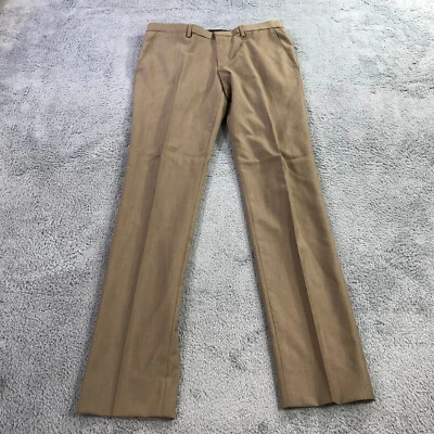 J.Lindeberg Dres Pants Mens 48 Beige Paulie Brushed Pleated Trouser - Image 1 of 4