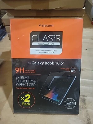 (2) pack Spigen Galaxy Book (2017) Screen Protector 10.6 inch Tempered Glass 9H - Image 1 of 2