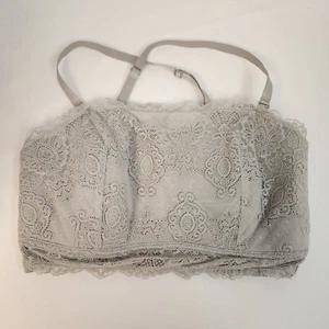 Daytrip Bandeau Bralette Gr. Medium grau Spitze gefüttert Wechselträger - Bild 1 von 12