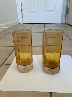 Rosenthal Versace Medusa Lumiere vasos altos bebida larga ámbar par de bebidas Foto 1 de 4