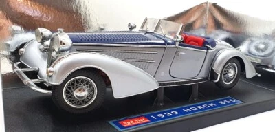 Sun Star 1/18 Scale Diecast 2403 - 1939 Horch 855 Roadster - Silver/Blue - Image 1 of 4