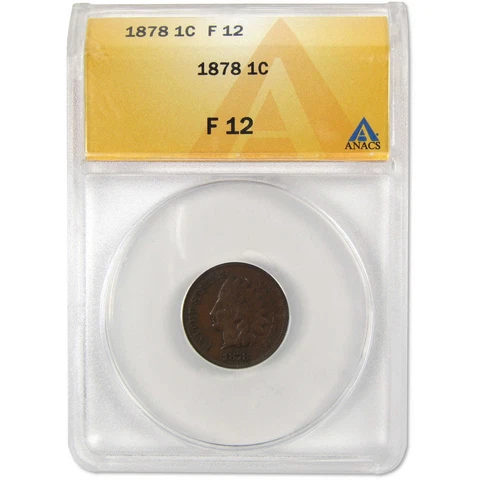 1878 Indian Head Cent F 12 ANACS Penny 1c Coin SKU:I4105 Cover