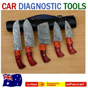 5pcs Handmade Damascus Steel Chef Knife Kitchen Set For Cutting & Chopping - Picture 1 of 6