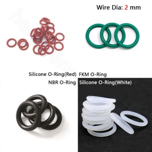 2 mm Silicone FKM NBR O-Ring Seal Washer Nitrile Rubber O Ring OD 5 mm - 80 mm  - Picture 1 of 10