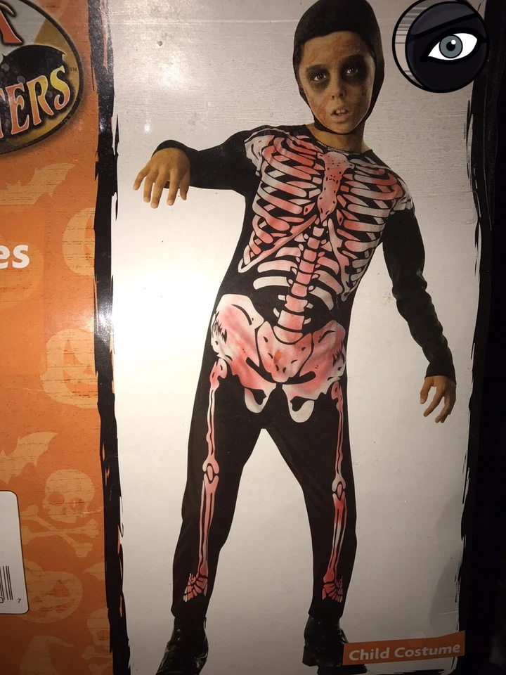 Disfraz de esqueleto aterrador de Halloween para niño talla mediana 8-10 huesos sangrientos Foto 1 de 1