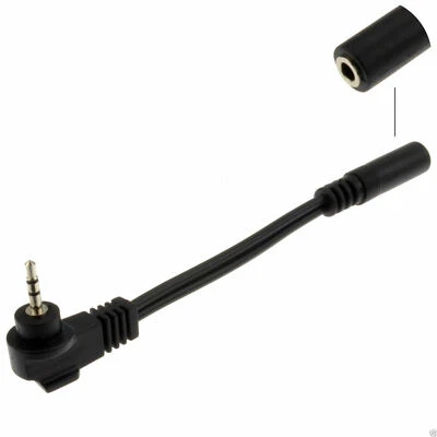 2,5 mm rechtwinkliger Stereo Jack Stecker auf 3,5 mm Buchse Adapter Kabel 10 cm - Bild 1 von 4