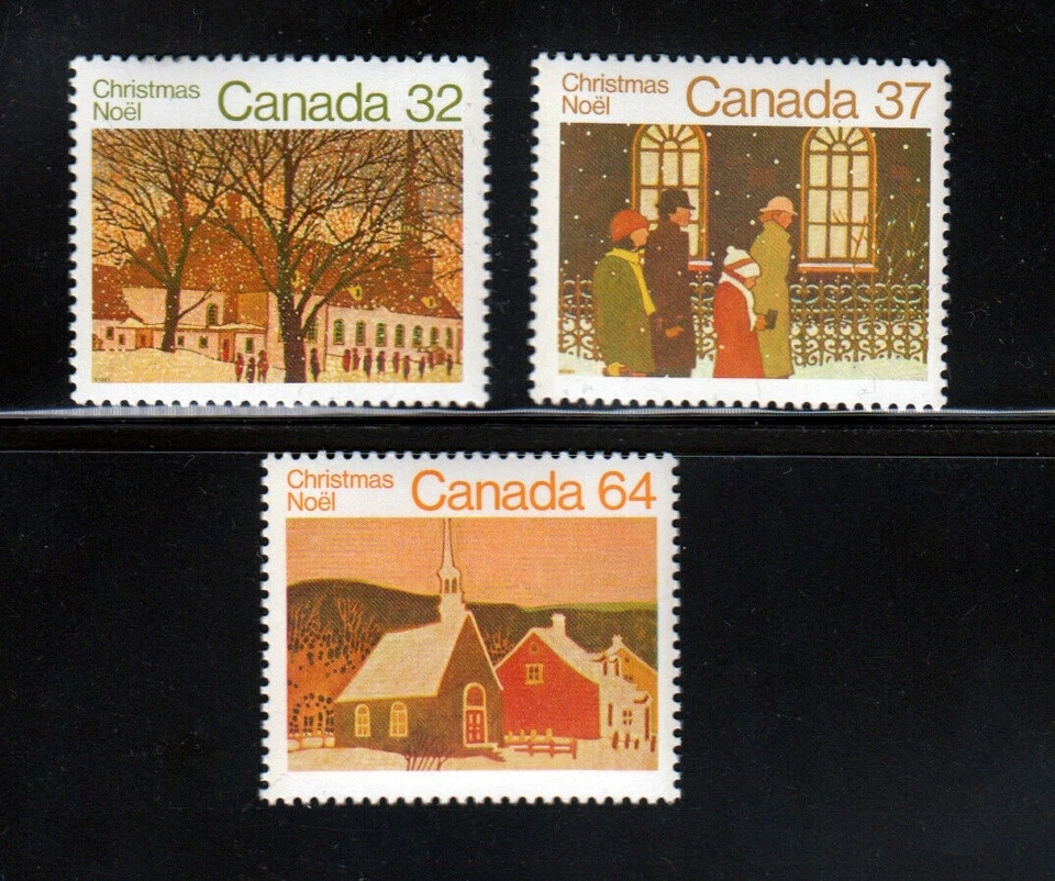 Sellos de Navidad urbanos, rurales, familiares - Canadá 1983 #1004-1006 MNH Foto 1 de 1