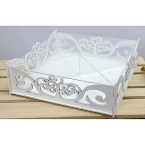 8 PZ Scatola Portaconfetti legno e plexiglass con scomparti 17x17x5 cm 0UJ6 - Foto 1 di 1