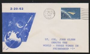 4c Project Mercury Los Angeles CA FDC John Glenn orbits world 3x Friendship "7"
