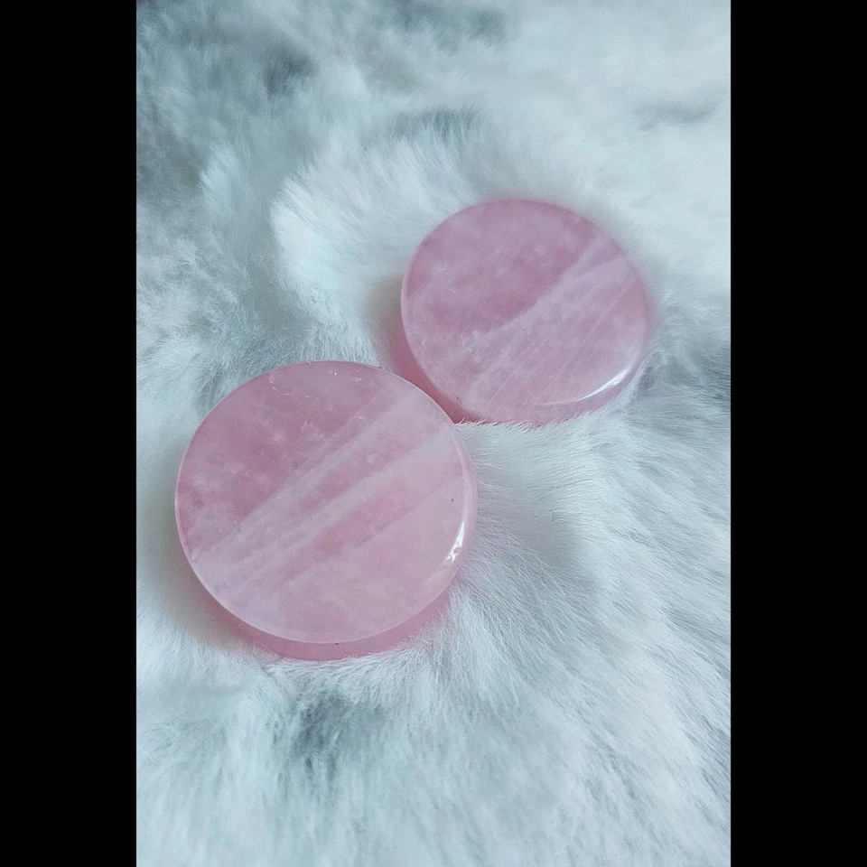 Plugues de pedra de quartzo rosa 28 mm - Imagem 1 de 1