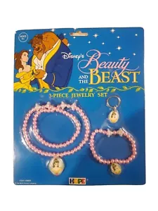 VINTAGE DISNEY'S Beauty AND THE BEAST 3 PIECE JEWELRY SET BY HOPE TOYS 1992 - Picture 1 of 2
