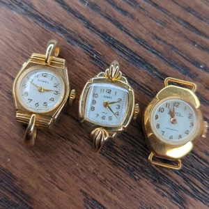 3 x Nuevos relojes antiguos para damas para restaurar, chapados en oro, cuartel general suizo (N4) - Imagen 1 de 10