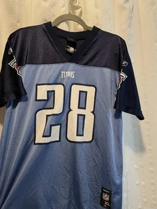 Titans Chris Johnson #28 Tennessee Titans NFL REEBOK Youth XL Blue Jersey - Picture 1 of 9