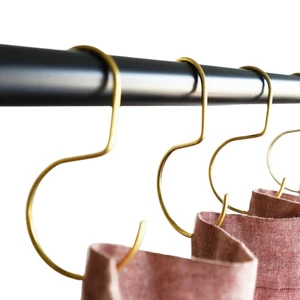 Ganchos de cortina de ducha minimalistas, acero inoxidable, latón, carne negra, S Ho... - Imagen 1 de 9