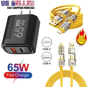 65W Super Fast Charging USB Type C Wall Charger For Samsung iPhone Android Phone - Picture 1 of 21