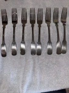 Towle HAMMERSMITH Posate Acciaio Inox 18/10 Manico Satinato 8 Pezzi Forchette da Pranzo - Foto 1 di 6