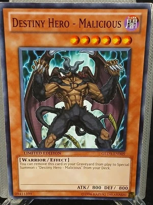 Yu-Gi-Oh! Destiny HERO - Malicious GLD3-EN009 C MP - Image 1 of 2