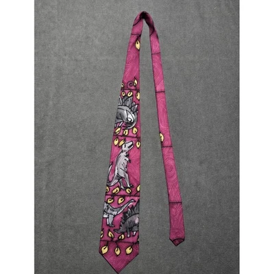 Corbata Robert Daskal Novedad, Dinosaurios Grises Sobre Púrpura, Corbata Distintiva Foto 1 de 4