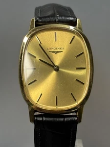Reloj de pulsera Longines vintage dorado ovalado - Imagen 1 de 18