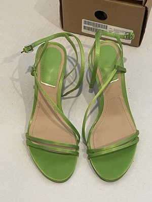 Stradivarius Strappy Skinny Green Sandals Size 37 (US 6.5) - Image 1 of 4