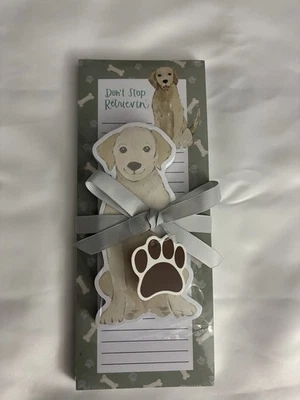 “Don’t Stop Retrievin” Golden Retriever Note/List Pad Dog Lover Gift Dog Shape - Image 1 of 3