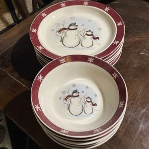 Christmas Royal Seasons Stoneware Plate And Bowl Set Of Six - Picture 1 of 3