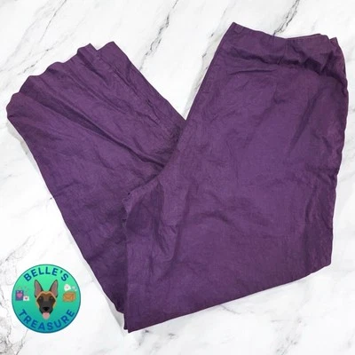 Valerie Stevens Pants Womens 10 P Purple 100% Linen High Rise Tapered Leg - Image 1 of 4